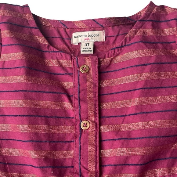 061 Nanette Lepore Burgundy/Rose Gold Dress - Picture 5 of 9